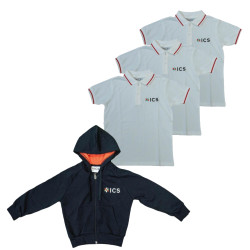 PACK STANDARD - TENUE DE TOUS LES JOURS - 2-14 ANS - 3 POLO MANCHES COURTES & SWEATSHIRT LEGER A CAPUCHE